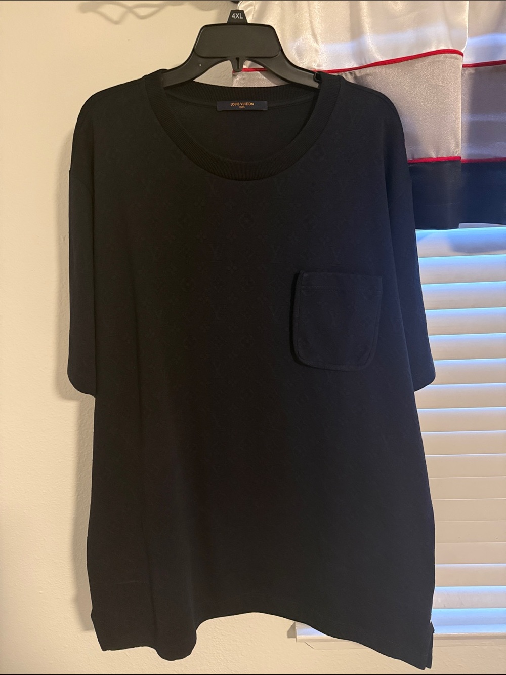 Louis Vuitton Black Short Sleeve Pocket Tee — Subtle Monogram